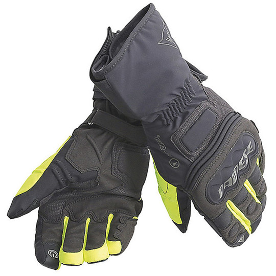 Motorcycle Gloves Winter Rainlong Dainese D-Dry Black Yellow