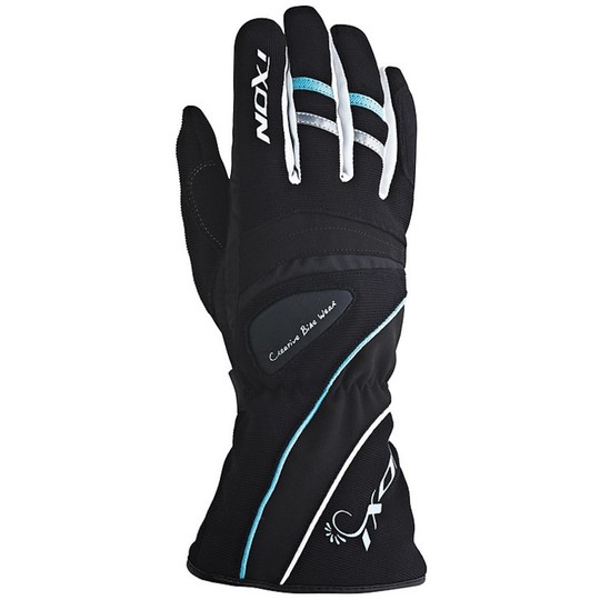 Motorcycle Gloves Winter Woman Ixon Pro HP Black / White / Turquoise