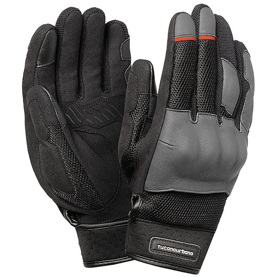 Motorcycle gloves with Tucano Urbano MRK Pro Gray protections