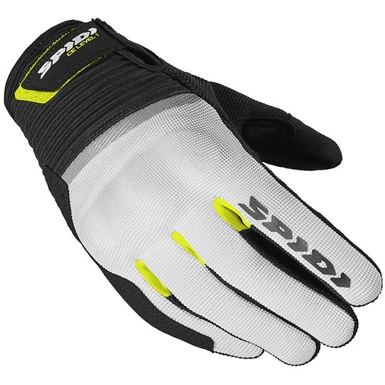 Motorcycle Gloves Woman in Urban Spidi FLASH CE LAdy Fabric Black White Yellow