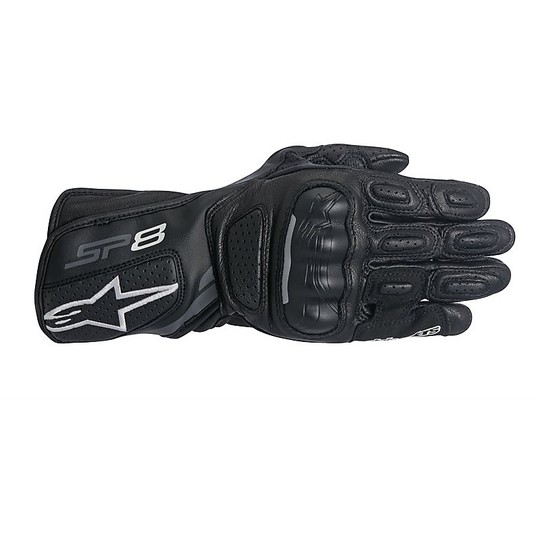 Motorcycle Gloves Women Leather Racing Alpinestars Stella SP-8 v2 Black