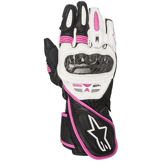 Motorcycle Gloves Women Racing Alpinestars Stella Sp-1 Black White Pink