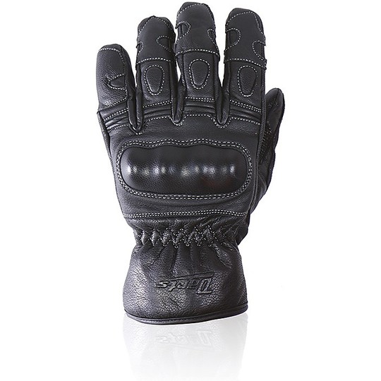 Motorcycle Half Season Gloves In Black Waterproof Darts Corner Leather