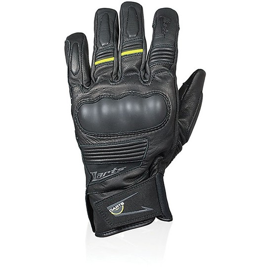 Motorcycle Half Season Gloves In Leather Darts Jackson Waterproof Black Certified