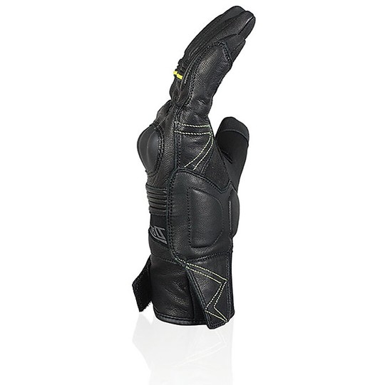 Motorcycle Half Season Gloves In Leather Darts Jackson Waterproof Black Certified