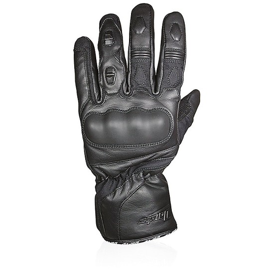 Motorcycle Half Season Gloves In Toronto Darts Leather Waterproof Black Certificate