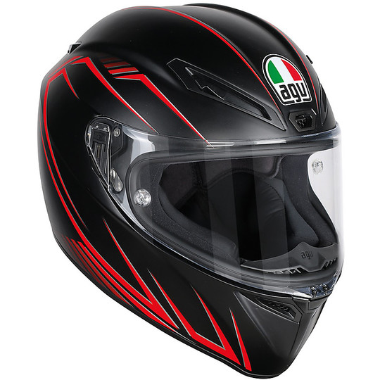 Motorcycle Helmet Agv Integral Fast S Multi Predator Black Red Opaque