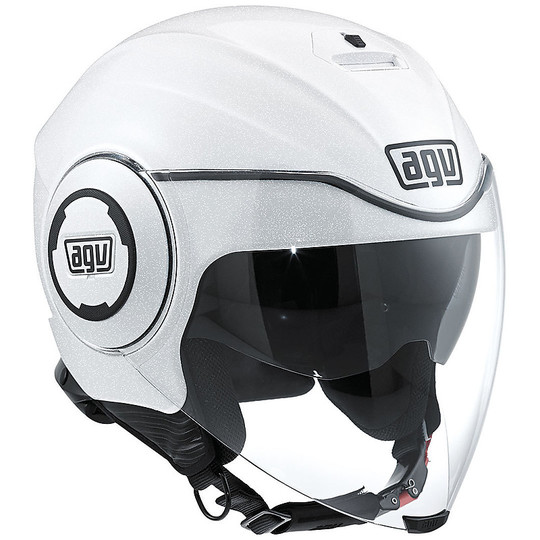 Motorcycle Helmet AGV Jet Fluid Double Visor New Mono Pearly White
