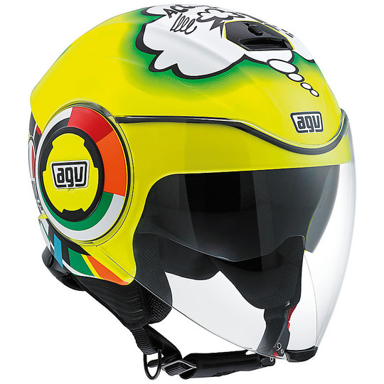 Motorcycle Helmet AGV Jet Fluid Double Visor New Top Replica 2016 Rossi Misano 2011