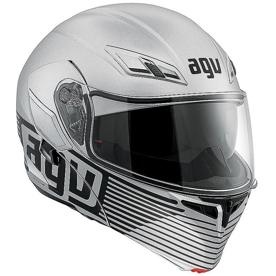 Motorcycle Helmet Agv Modular Compact PINLOCK Double approval Multi Audax Matt Silver / black