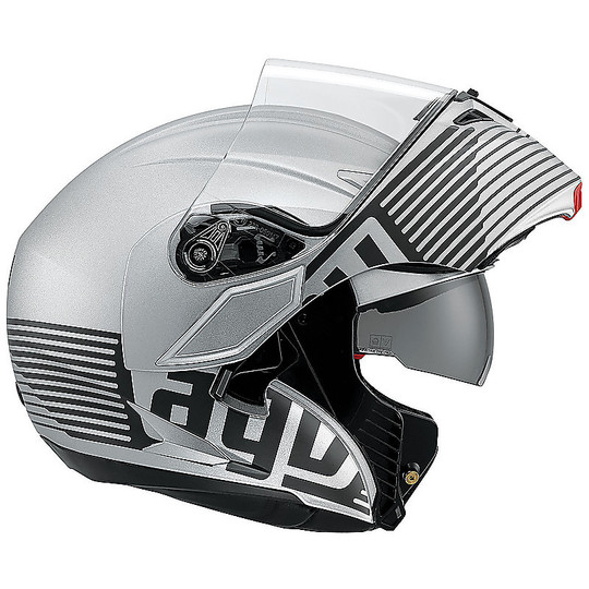 Motorcycle Helmet Agv Modular Compact PINLOCK Double approval Multi Audax Matt Silver / black