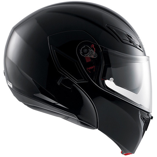 Motorcycle Helmet Agv Modular Compact ST Double approval Mono Gloss Black