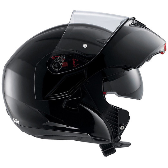 Motorcycle Helmet Agv Modular Compact ST Double approval Mono Gloss Black