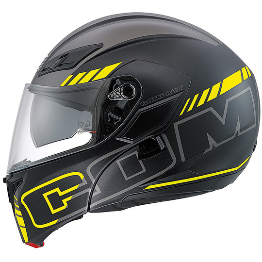 Motorcycle Helmet Agv Modular Compact ST Double approval Multi Seattle Matt Black Yellow