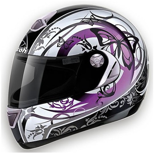 Motorcycle Helmet Airoh integral Aster-X Violet Butterfly