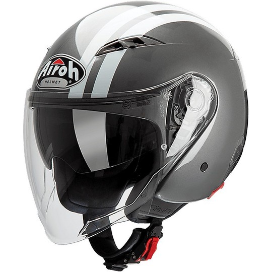 Motorcycle Helmet Airoh Jet City One Flash Double Visor Charcoal