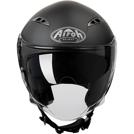 Motorcycle Helmet Airoh Jet City One Flash Dual Visor Color Matte Black