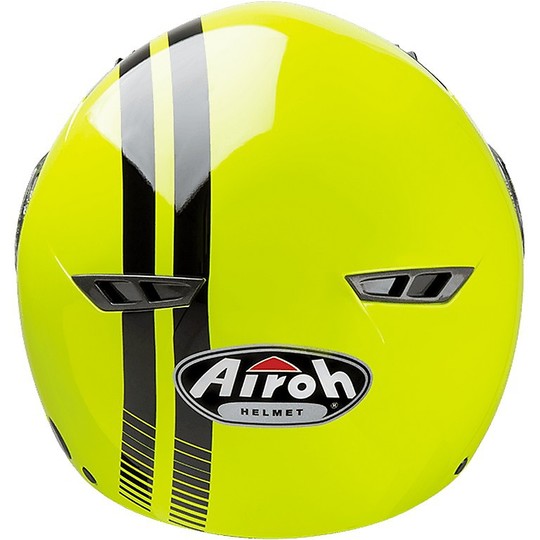 Motorcycle Helmet Airoh Jet City One Flash Dual Visor Yellow Fluo