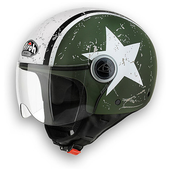 Motorcycle Helmet Airoh Jet Compact Matte New Green Shield 2014