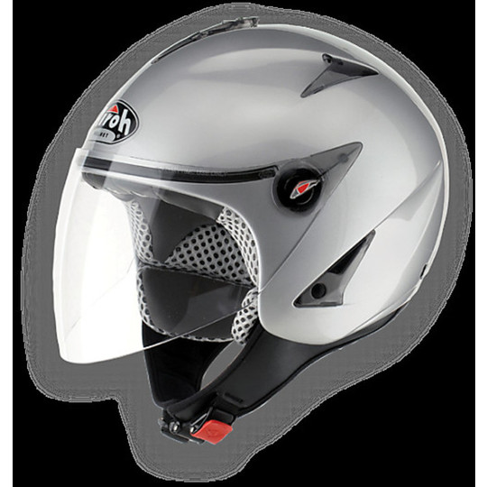 Motorcycle Helmet Airoh Jet Jt Silver Color