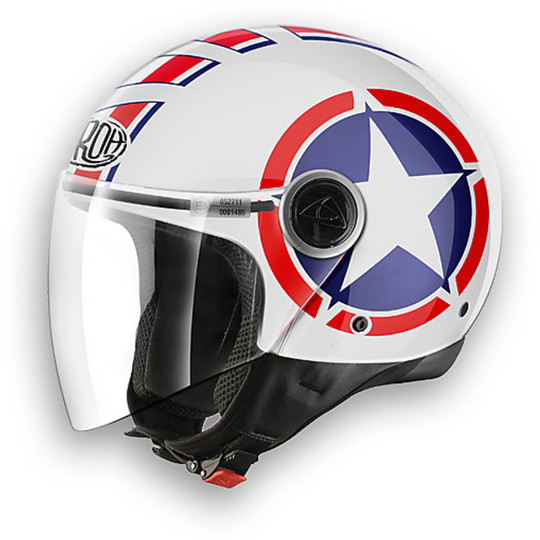 Motorcycle Helmet Airoh Jet Malibu Shiny New Stars