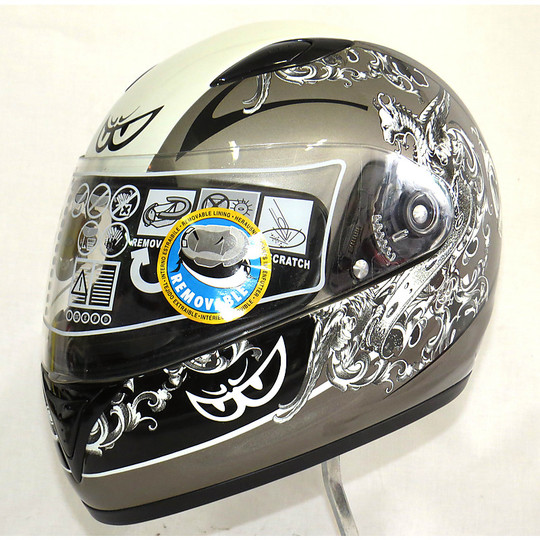 Motorcycle Helmet Berik Integral Fiber Model Air Force Grey