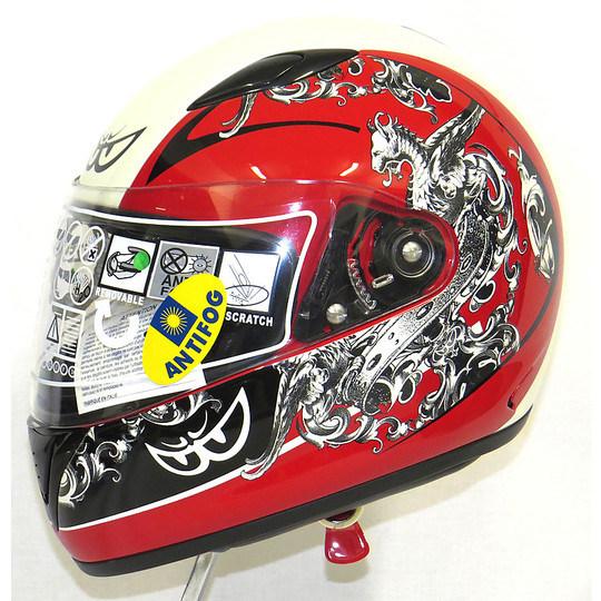 Motorcycle Helmet Berik Integral Fiber Model Air Force Red
