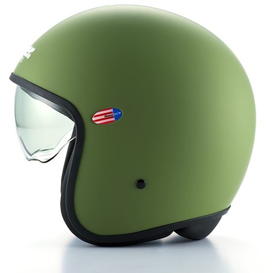 Motorcycle helmet Blauer Jet Pilot 1.1 HT Fiber Mono Green Opaque