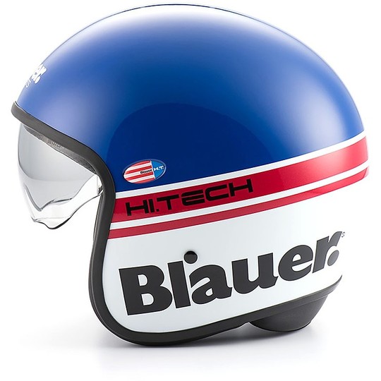 Motorcycle helmet Blauer Jet Pilot 1.1 HT Fiber Multicolor Blue White