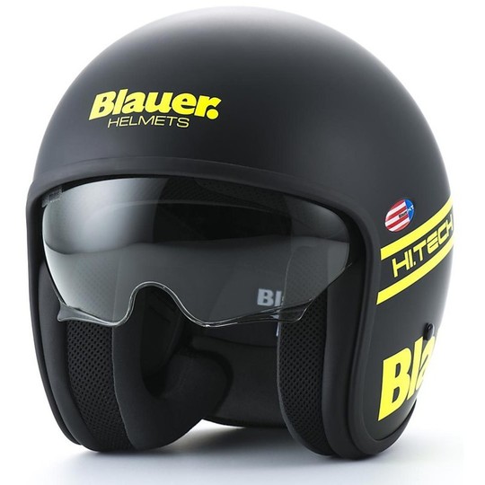Motorcycle helmet Blauer Jet Pilot 1.1 HT Fiber Multicolor Matt Black Fluo Yellow