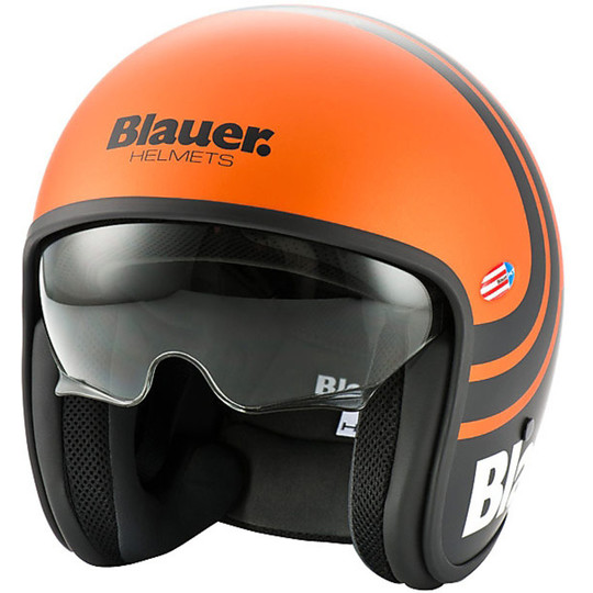 Motorcycle helmet Blauer Jet Pilot 2.0 Multicolor Black Matte Orange