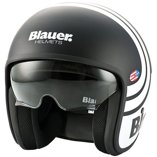 Motorcycle helmet Blauer Jet Pilot 2.0 Multicolor Black Matte White