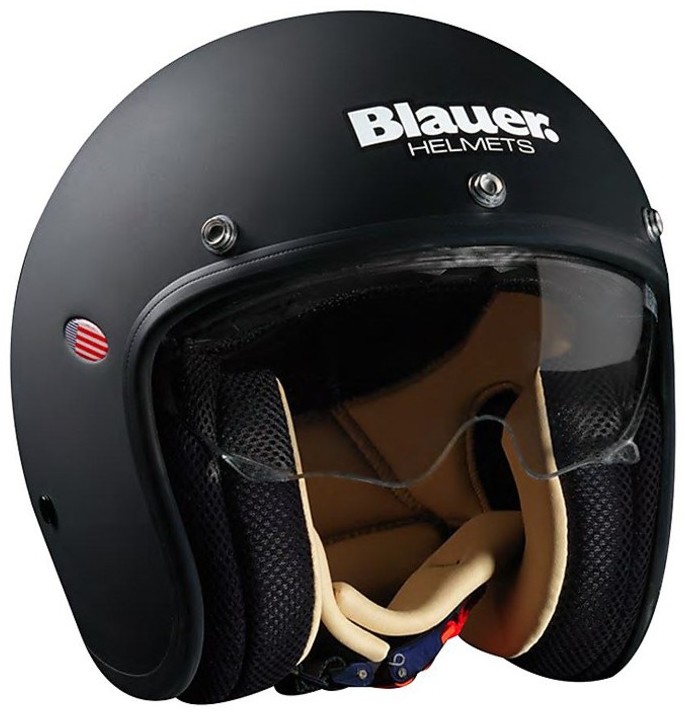 Motorcycle Helmet Blauer Pilot Jet 1.1 Fiber Monochrome Black