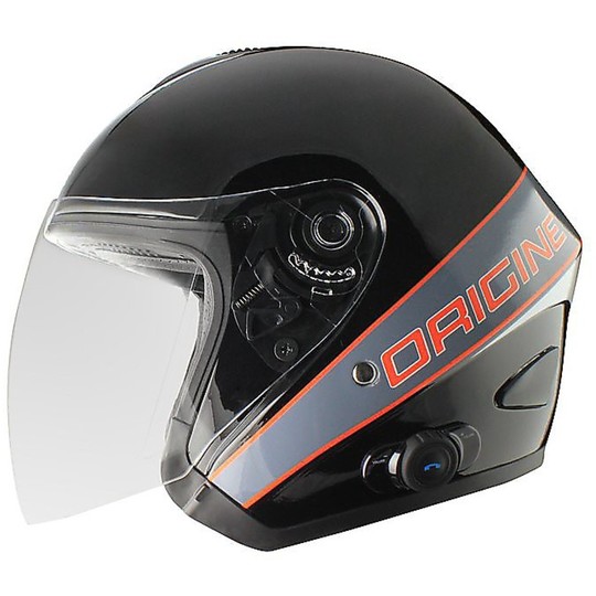 Motorcycle Helmet Bluetooth Intercom Jet Source With Integrated Model Mistral Black Tornado