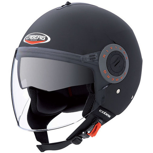 Motorcycle Helmet Caberg Jet Model Riviera V2 + Dual Visor Matte Black