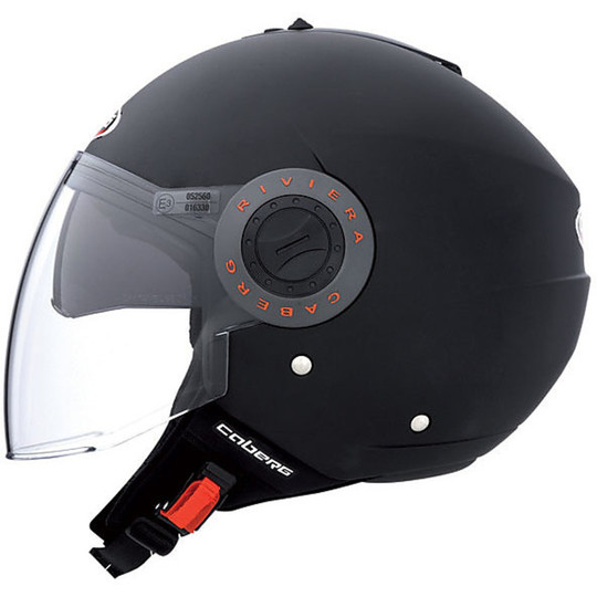 Motorcycle Helmet Caberg Jet Model Riviera V2 + Dual Visor Matte Black