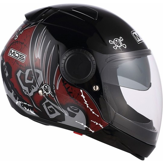 Motorcycle Helmet Chin Mds by Agv Sunjet Detachable Multi Red Tuft
