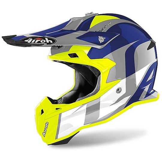 Motorcycle Helmet Cross Enduro Airoh TERMINATOR OPEN VISION Shoot Blue Glossy
