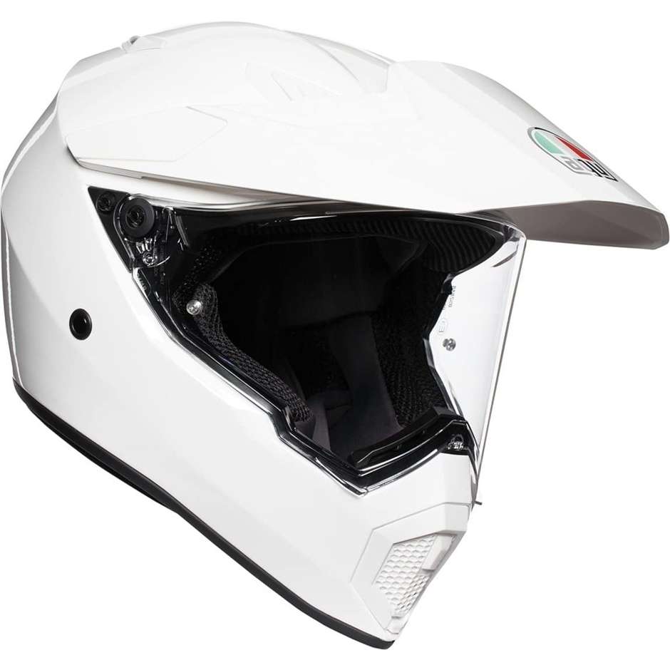 Motorcycle Helmet Cross Enduro Carbon AGV AX9 Mono Glossy White
