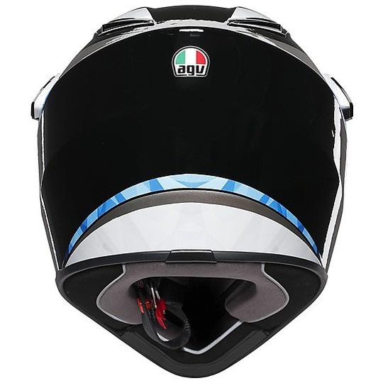 Motorcycle Helmet Cross Enduro Carbon AGV AX9 Multi PACIFIC ROAD Black White Cyan