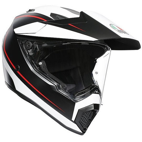 Motorcycle Helmet Cross Enduro Carbon AGV AX9 Multi PACIFIC ROAD Black White Red Matt
