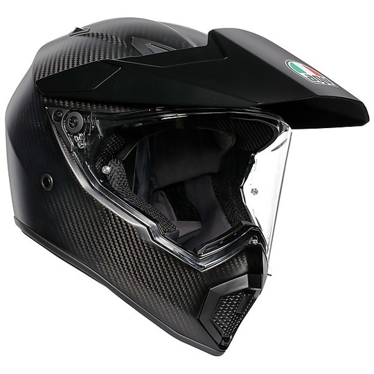 Motorcycle Helmet Cross Enduro in Carbon AGV AX9 Mono Carbon Matt