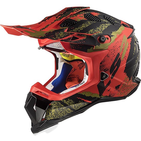 Motorcycle Helmet Cross Enduro Ls2 MX470 SUBVERTER Claw Black Red Matt