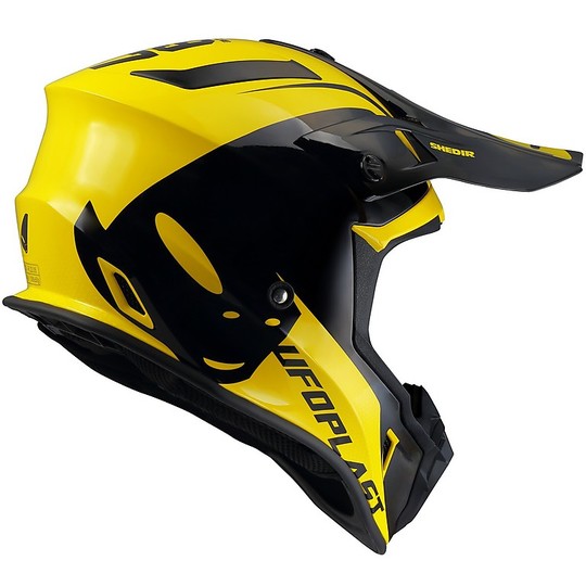 Motorcycle Helmet Cross Enduro Ufo QUIVER Black Yellow