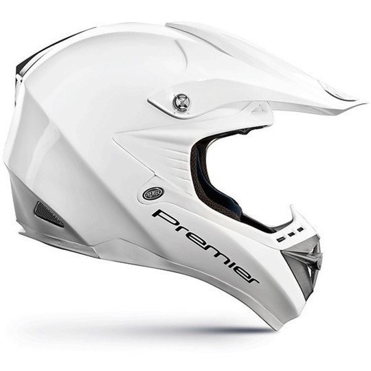 Motorcycle Helmet Cross Premier Evo Ares Glossy White