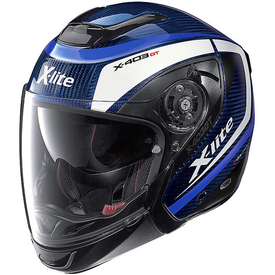 Motorcycle Helmet Crossover P / J Carbon X-Lite X-403 GT Ultra Carbon Meridian N-com 007 Dyed Blue