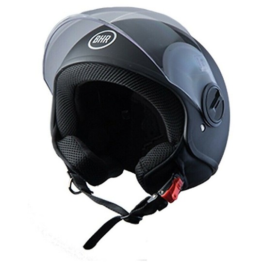Motorcycle Helmet Demi-Jet BHR 808 FIRST Black Metallic