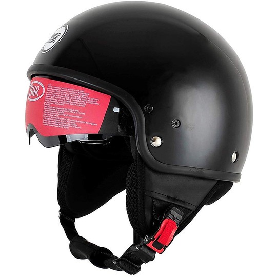 Motorcycle Helmet Demi-Jet Custom BHR 802 PURE Metallic Black
