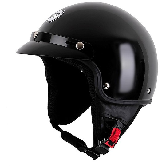 Motorcycle Helmet Demi-Jet Custom BHR 803 SIMPLY Metallic Black
