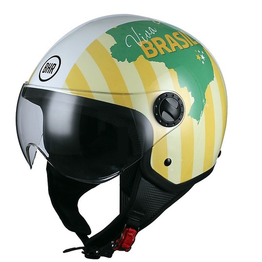 Motorcycle Helmet Demi-Jet Domed Visor BHR 801 Brazil C